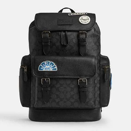 Sprint Backpack In Signature Canvas With Patches